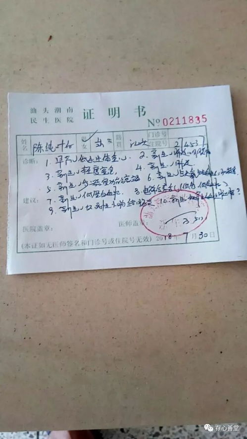 儿子是罕见早产儿 出生证被拿去抵押