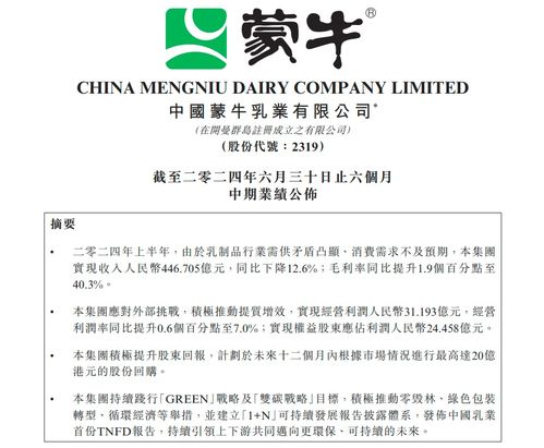 蒙牛净利润暴跌98%