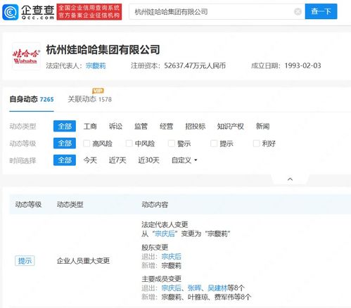 宗馥莉正式接手娃哈哈实业公司