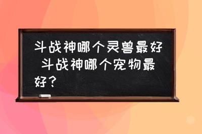 斗战神神将带什么宠物(斗战神神将带什么灵兽好)