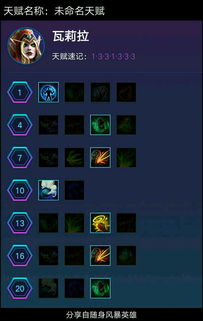 风暴英雄瓦莉拉天赋加点图